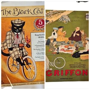 Set of‎ 2 Posters The Black Cat September 1896 Griffon Picnic Magazine